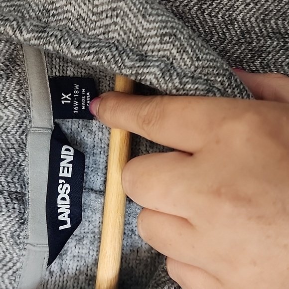 Land’s End Herringbone Cowl Neck Sweater - Picture 3 of 10